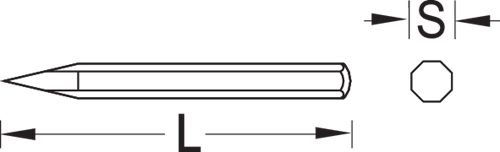 8741400 - 300x16 mm Hardened Vanadium Steel Pointed Chisel