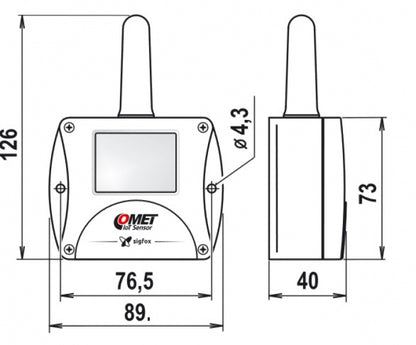 Wireless Thermometer Hygrometer for External Probe, Sigfox IoT