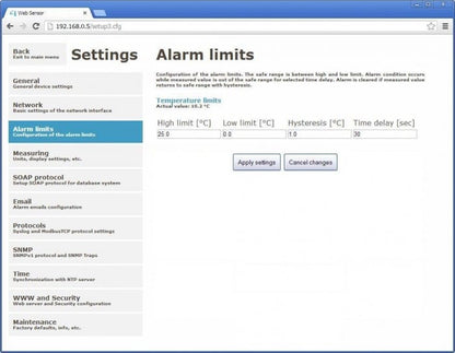 WebSensor with PoE - remote thermometer with Ethernet interface