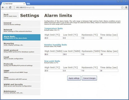 Web Sensor - remote thermometer hygrometer with Ethernet interface