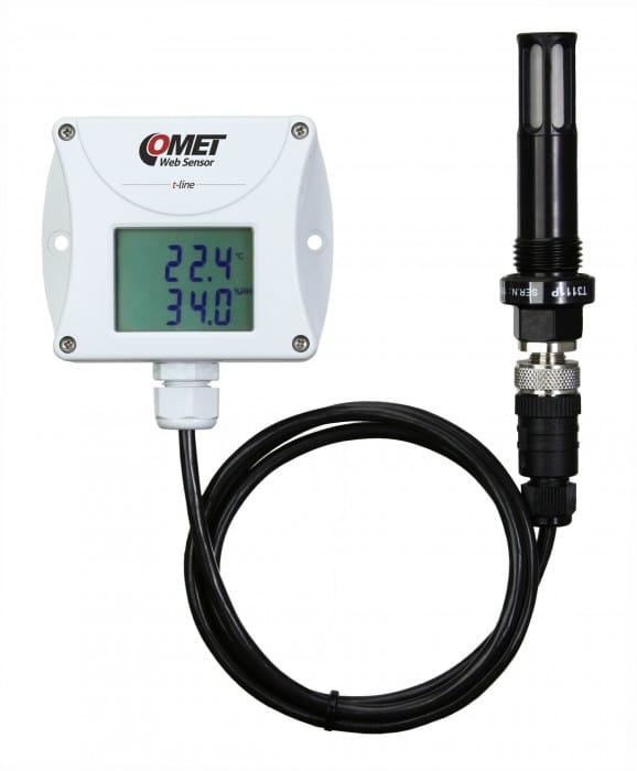 Web sensor - compressed air remote thermometer hygrometer with Ethernet interface, cable 2 meters