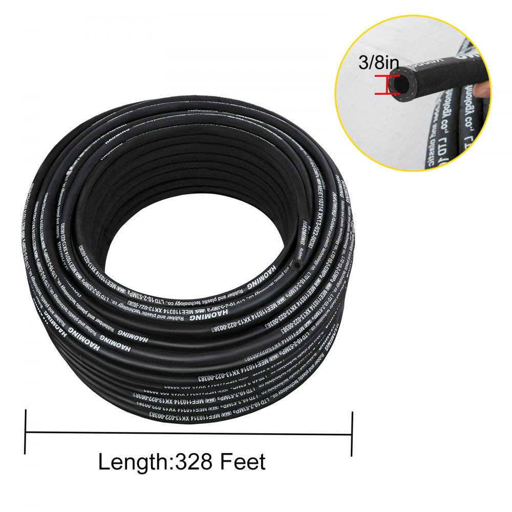 328 FT Hydraulic Hose - 328ft Rubber Hydraulic Hose, 3/8" ID, 5000 PSI