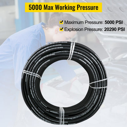 328 FT Hydraulic Hose - 328ft Rubber Hydraulic Hose, 3/8" ID, 5000 PSI