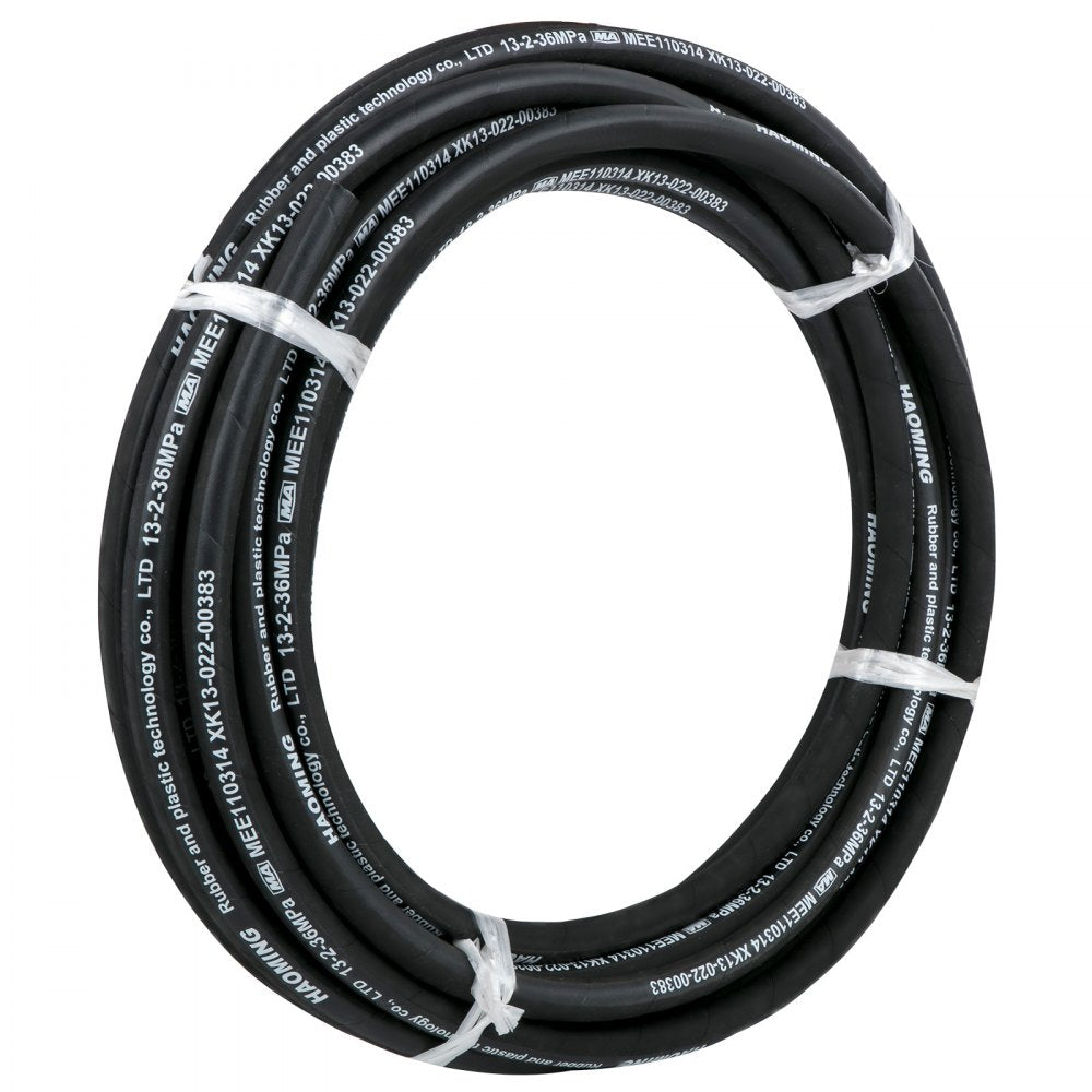 50 Ft Hydraulic Hose - 50ft High-Pressure Rubber Hose, 5000 PSI