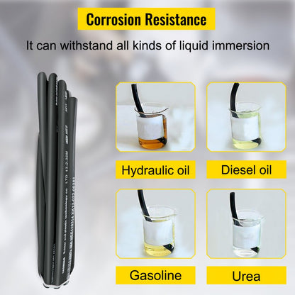 50 Ft Hydraulic Hose - 50ft High-Pressure Rubber Hose, 5000 PSI