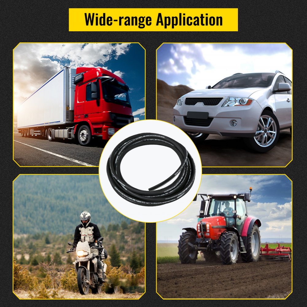 50 Ft Hydraulic Hose - 50ft High-Pressure Rubber Hose, 5000 PSI