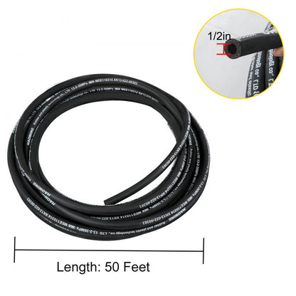 50 Ft Hydraulic Hose - 50ft High-Pressure Rubber Hose, 5000 PSI
