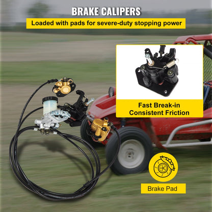 010341906023 - Hydraulic Go-Kart Brake Kit with Calipers & Rotors