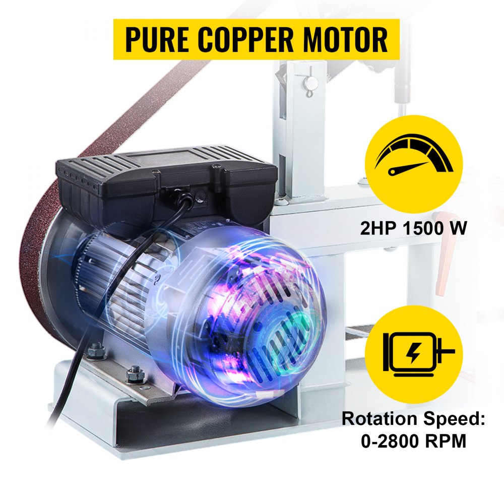 010331729065 - 2Hp Steel Belt Grinder for Precision Stock Removal and Finishing