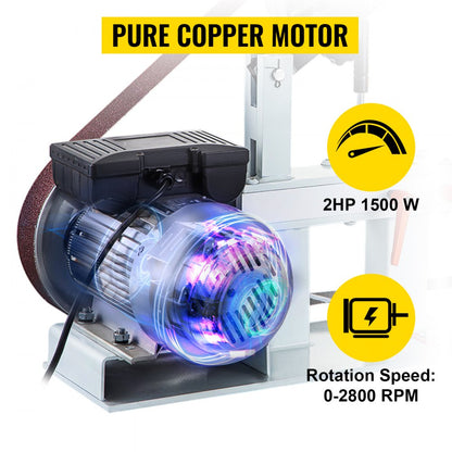 010331729065 - 2Hp Steel Belt Grinder for Precision Stock Removal and Finishing