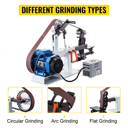 010825214047 - 2HP Steel Belt Grinder with Variable Speed for Metalworking