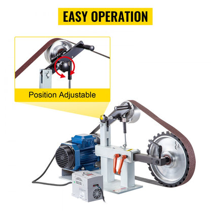 010825214047 - 2HP Steel Belt Grinder with Variable Speed for Metalworking