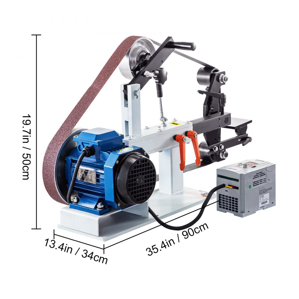 010825214047 - 2HP Steel Belt Grinder with Variable Speed for Metalworking