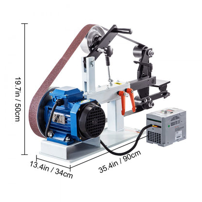 010825214047 - 2HP Steel Belt Grinder with Variable Speed for Metalworking
