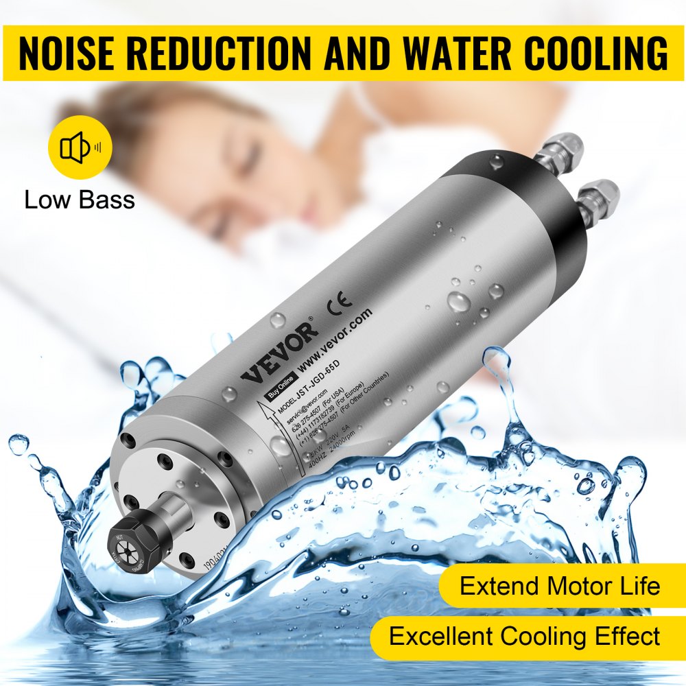 010814270259 - 1.5KW Stainless Steel Water-Cooled Spindle Motor for Engraving