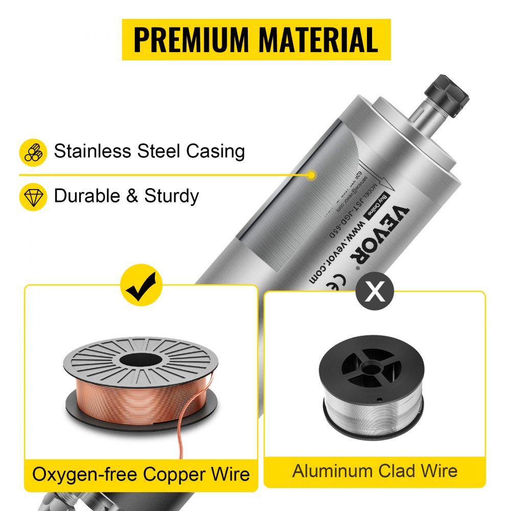 010814270259 - 1.5KW Stainless Steel Water-Cooled Spindle Motor for Engraving