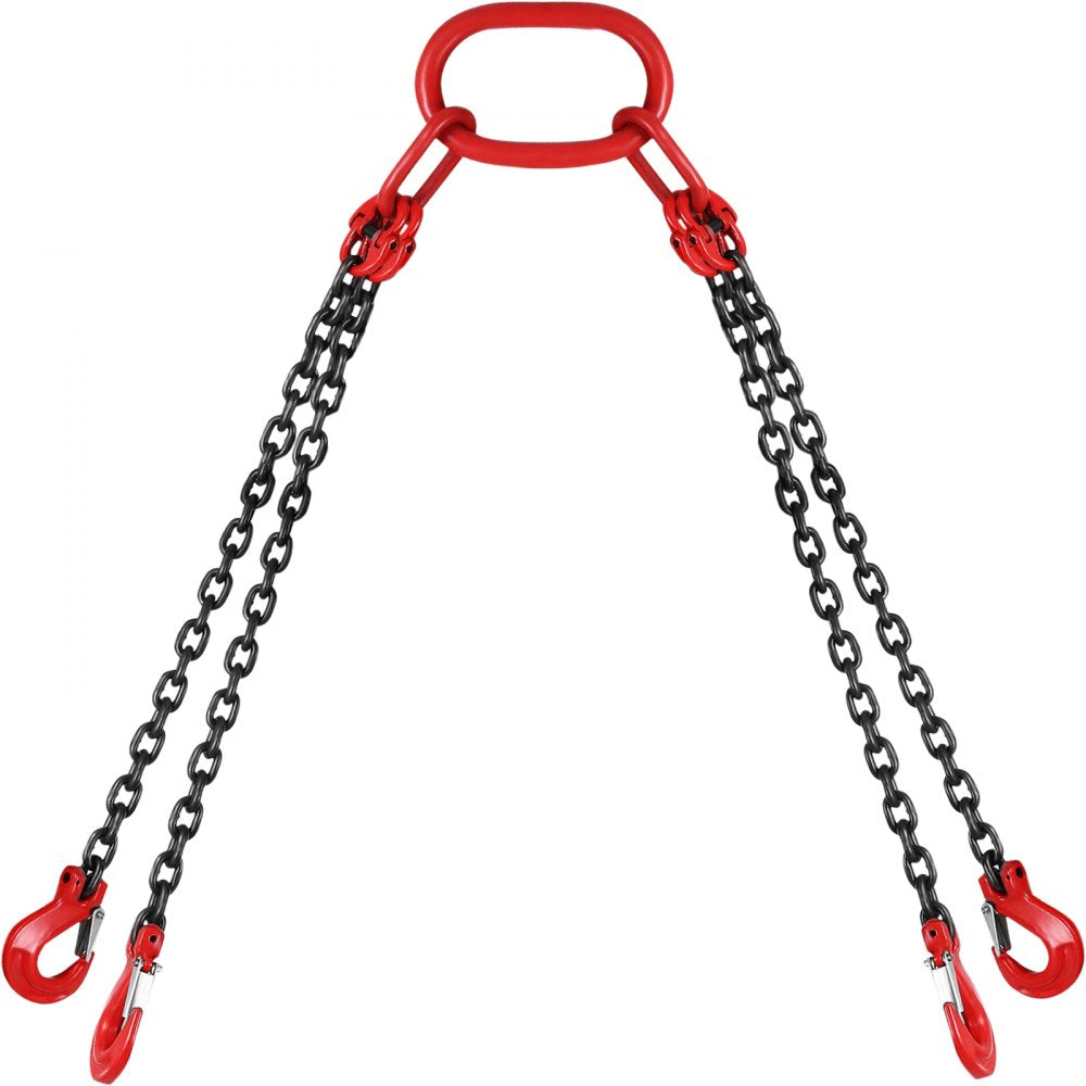 010517884162 - G80 5Ft Chain Sling with Locking Hooks for Heavy Loads