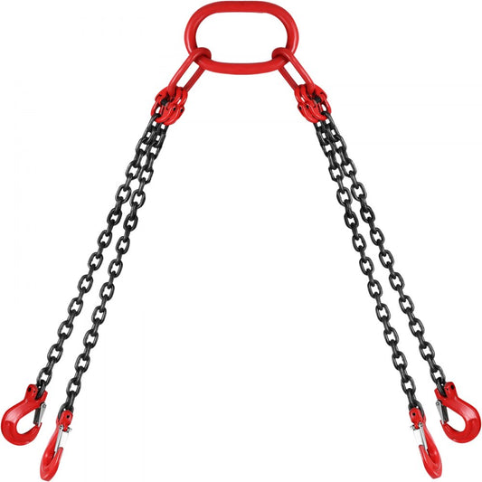 010517884162 - G80 5Ft Chain Sling with Locking Hooks for Heavy Loads