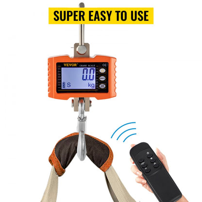 010231654597 - 2200LB Aluminum Digital Crane Scale with LED Display