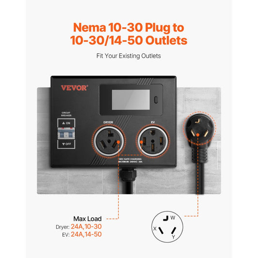 LV05 - NEMA Splitter with LCD, 240V Charging for EVs & Dryers