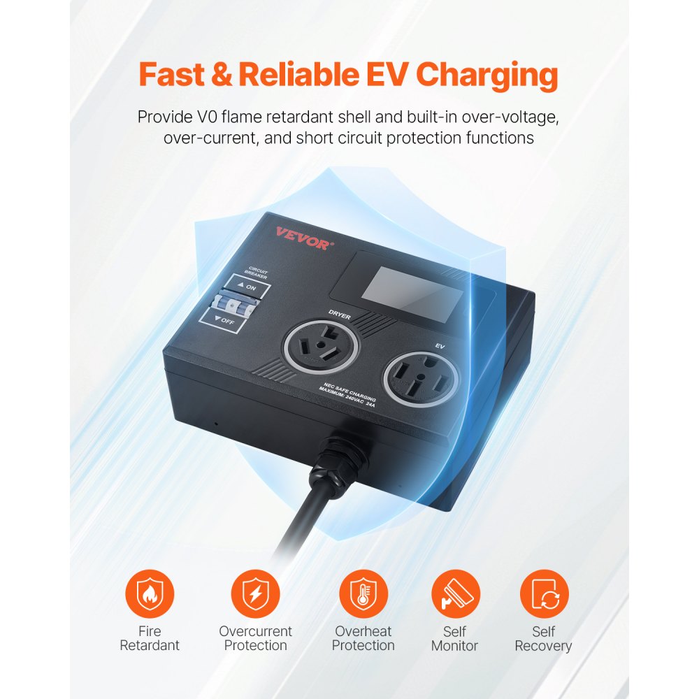 LV05 - NEMA Splitter with LCD, 240V Charging for EVs & Dryers