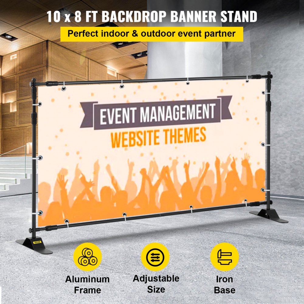 ZSJ-10x8 - Adjustable 10x8 FT Aluminum Banner Stand for Trade Shows