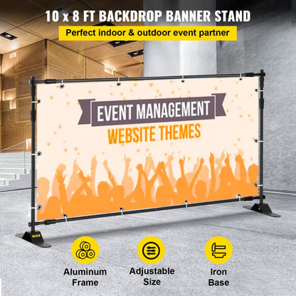 ZSJ-10x8 - Adjustable 10x8 FT Aluminum Banner Stand for Trade Shows