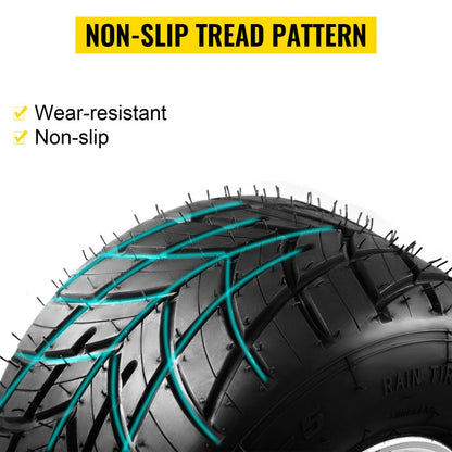 VV-GKFW-10 - 10" Non-Slip Go-Kart Tires with Durable Alloy Rims