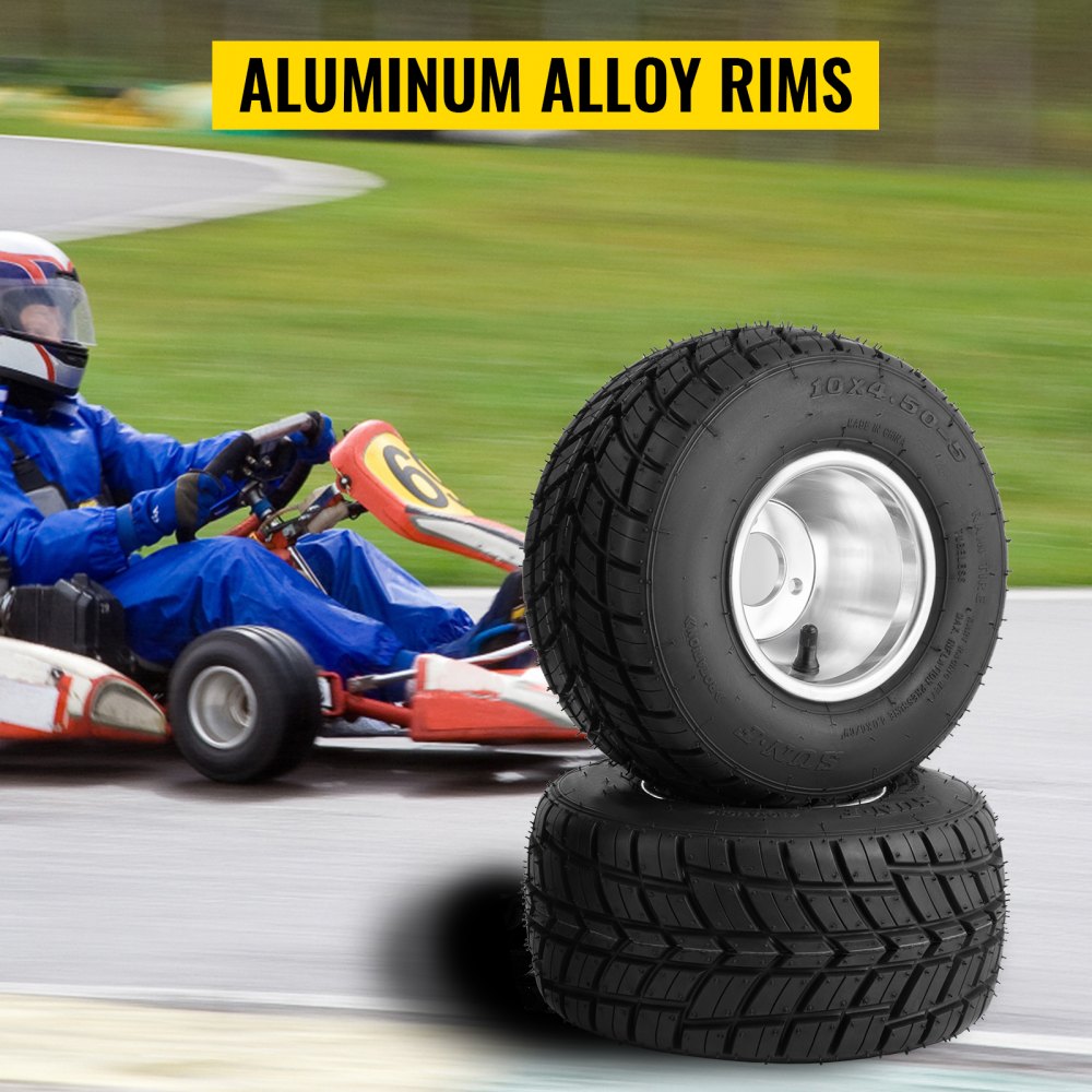 VV-GKFW-10 - 10" Non-Slip Go-Kart Tires with Durable Alloy Rims
