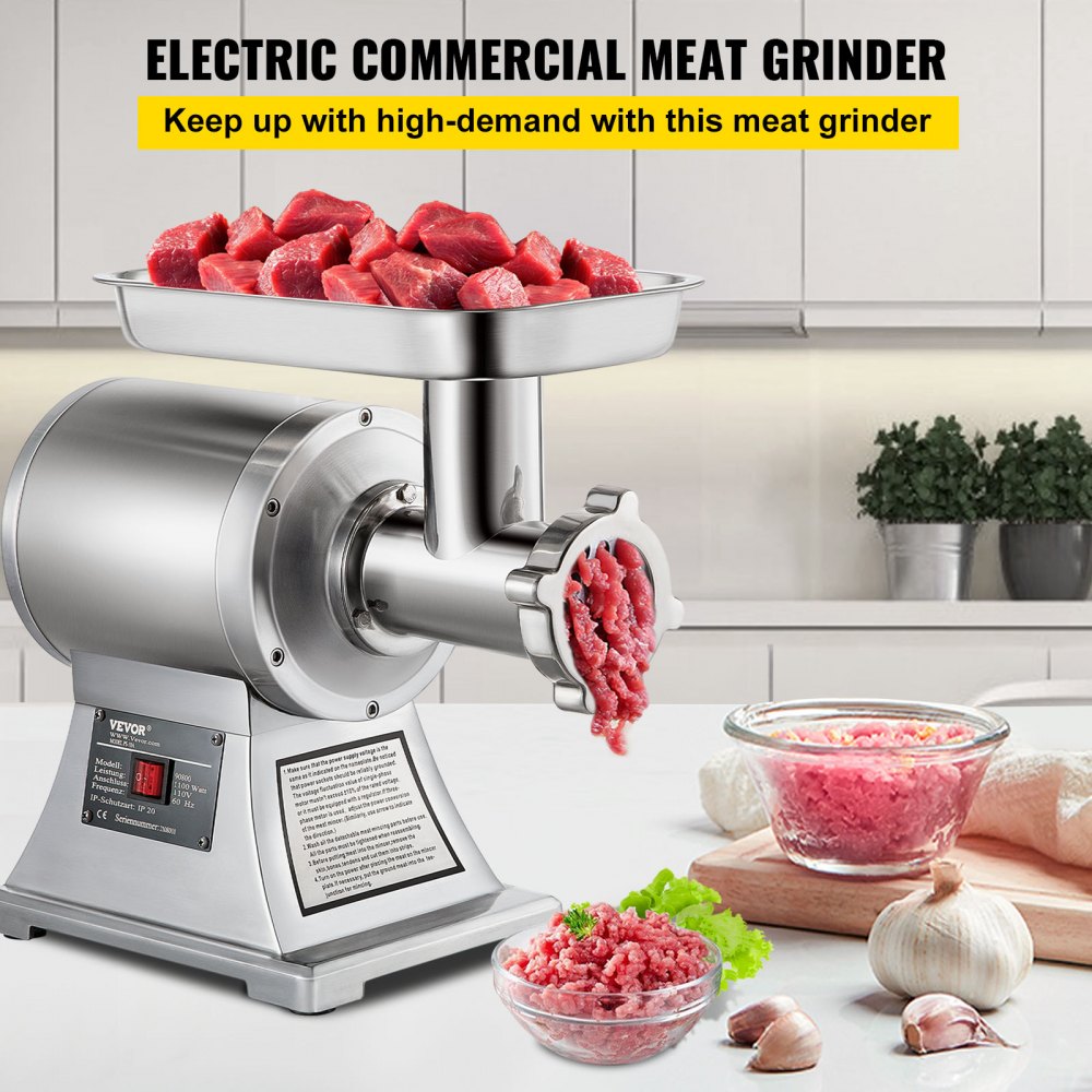 010421181453 - 1100W Stainless Steel Meat Grinder, 550LB/h, Two Plates