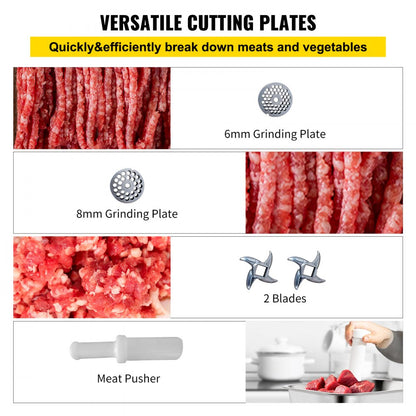 010421181453 - 1100W Stainless Steel Meat Grinder, 550LB/h, Two Plates
