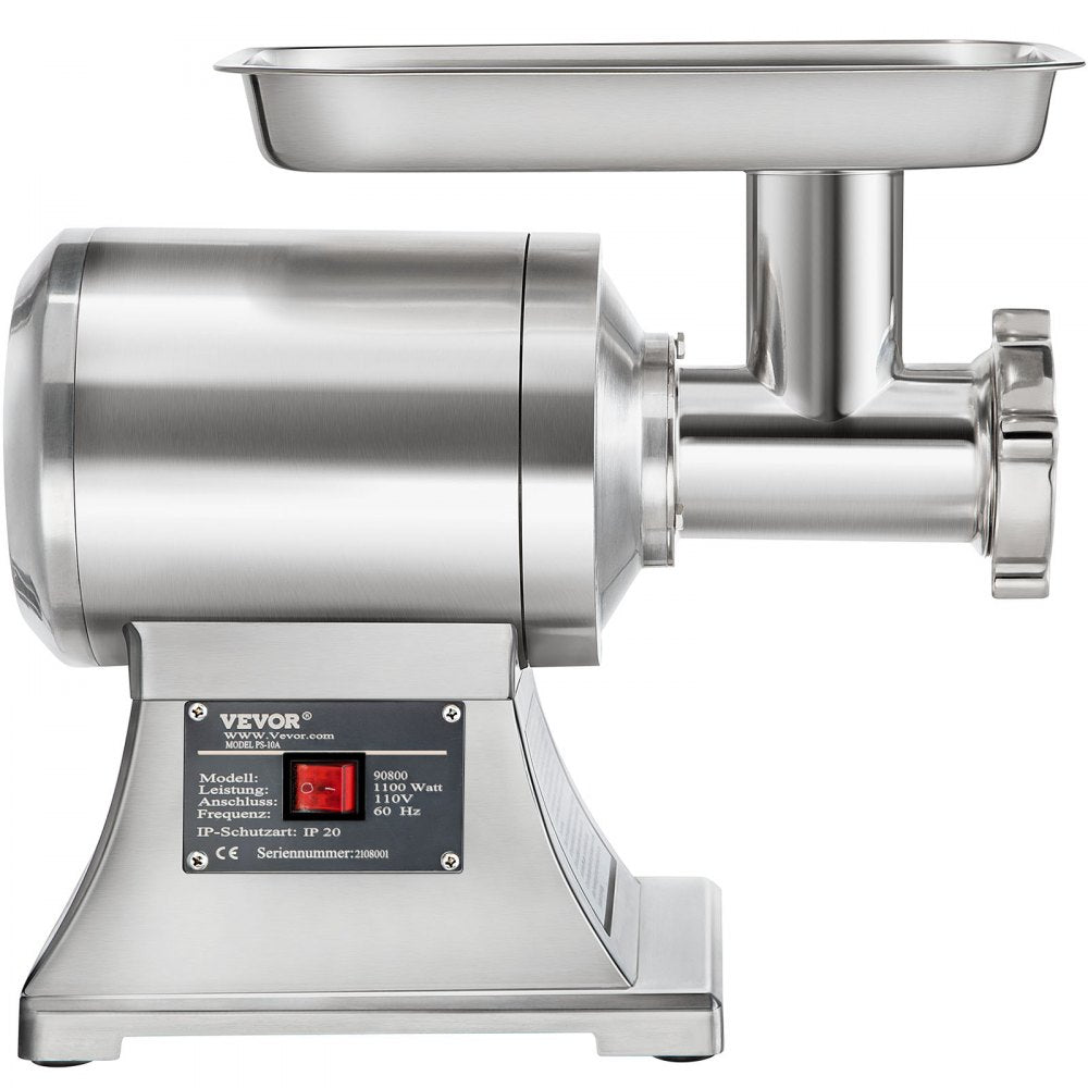 010421181453 - 1100W Stainless Steel Meat Grinder, 550LB/h, Two Plates