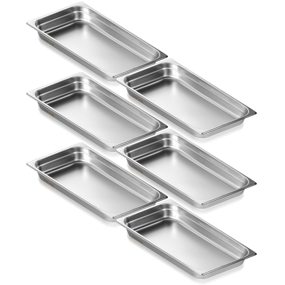UCT8112-6 - 6 Pack Stainless Steel Hotel Pans, Full Size 9.25L Capacity