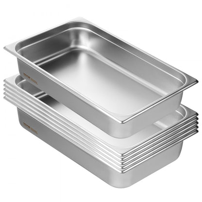 UCT8114-6 - Durable 0.8mm Stainless Steel Hotel Pans, Full Size, Versatile Use