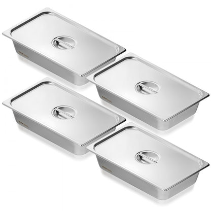 UCT8114L-4 - 4-Pack Stainless Steel Anti-Jam Steam Pans with Lid