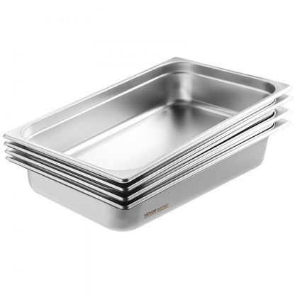 UCT8114L-4 - 4-Pack Stainless Steel Anti-Jam Steam Pans with Lid