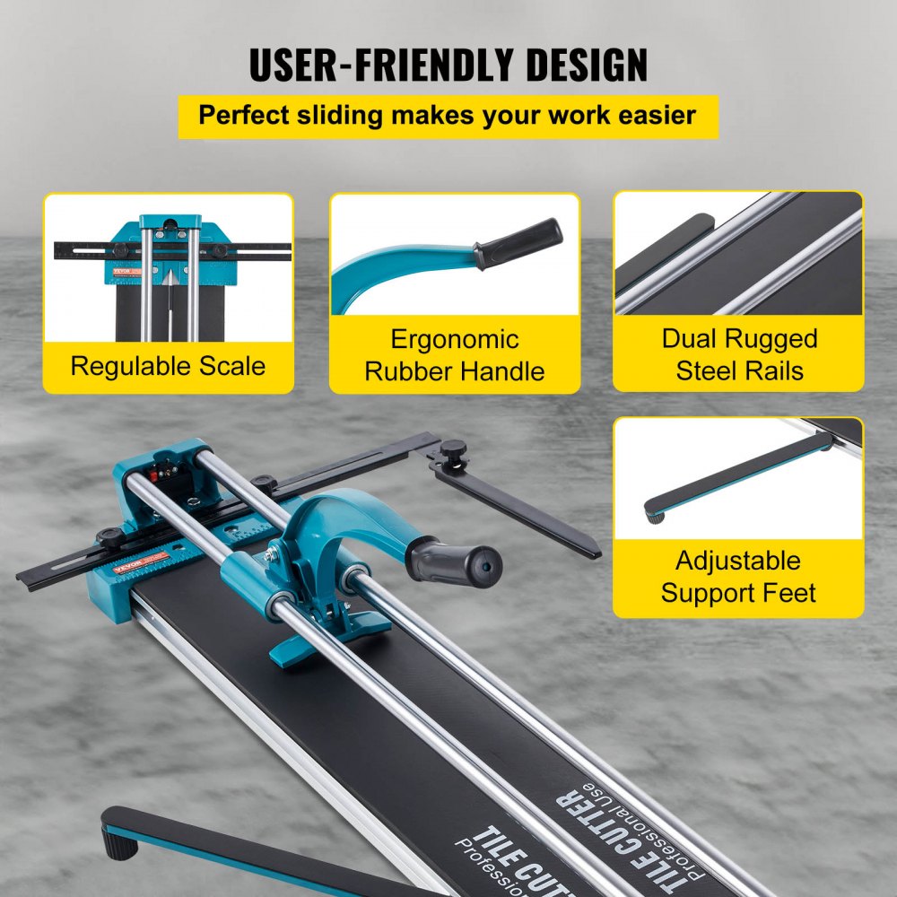 48in - 48" VEVOR Manual Tile Cutter with Laser Guide for Precision Cuts