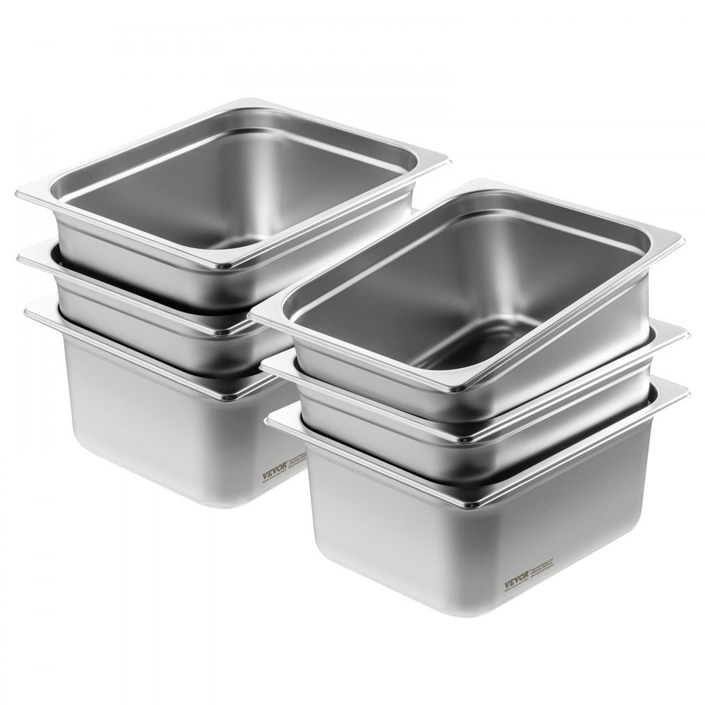 UCT8126-6 - 1/2 Size Anti-Jam Stainless Steel Hotel Pans, 6-Inch Deep
