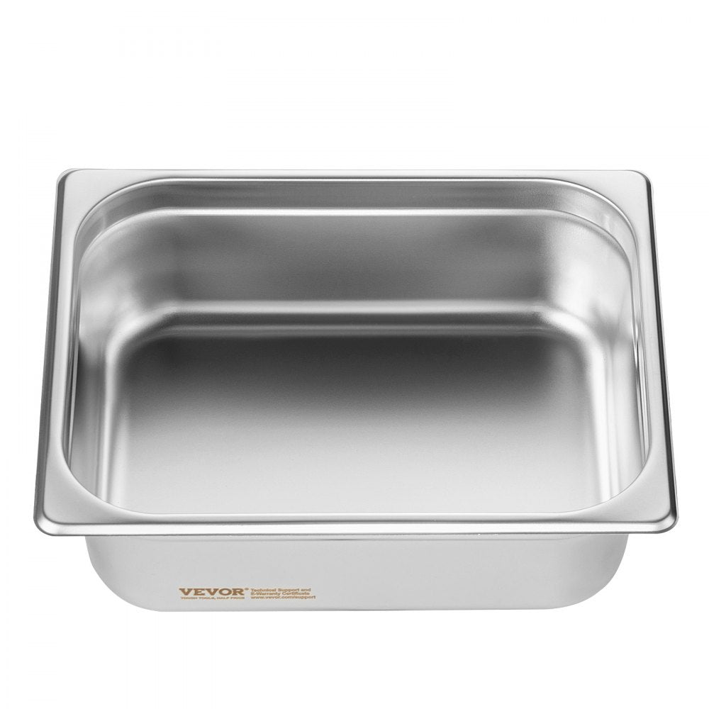 UCT8124L-8 - 8-Pack 1/2 Size Stainless Steel Hotel Pans, Anti-Jam Design