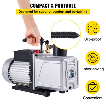 VP1200 - 12CFM Rotary Vane Vacuum Pump for Home and Vehicle Use