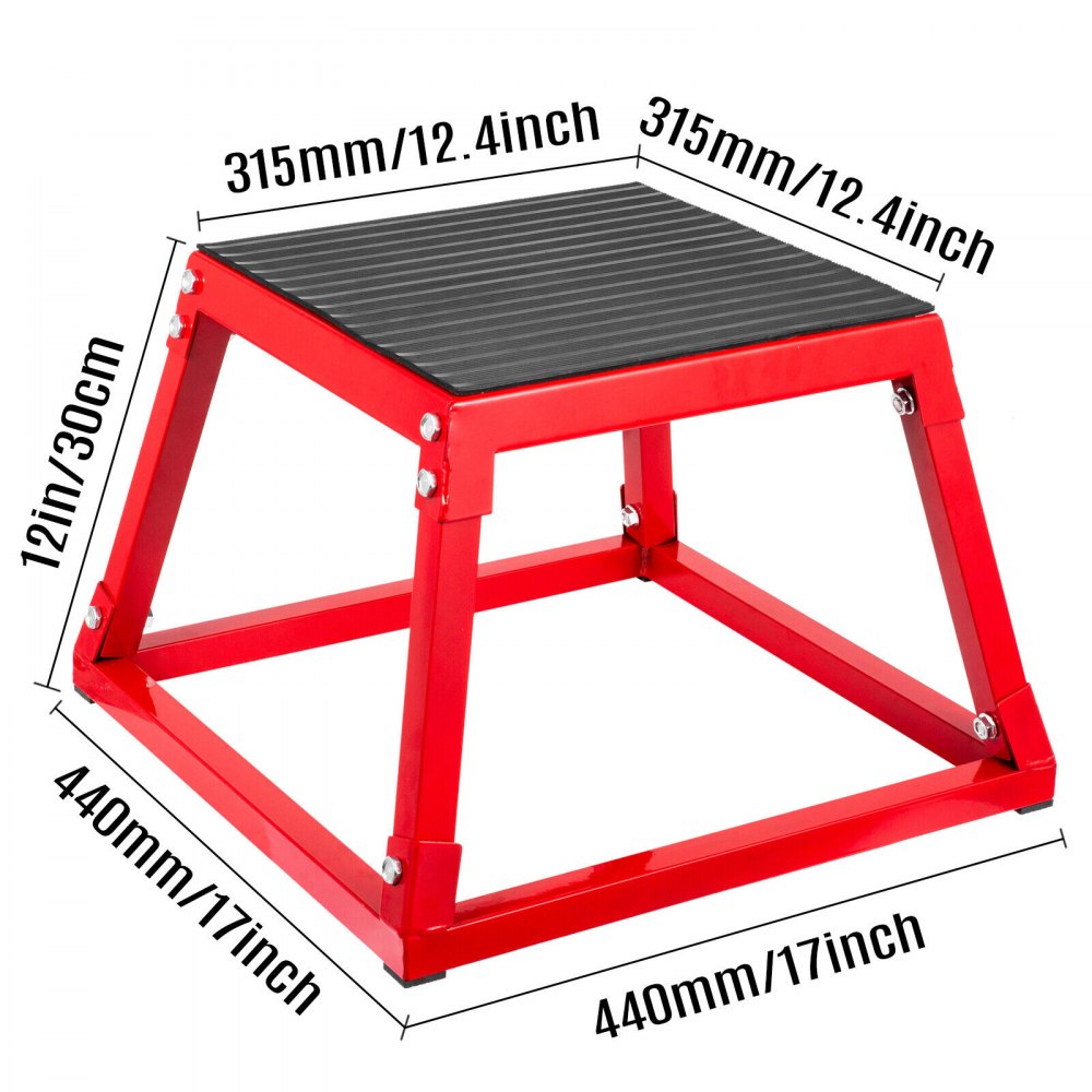 010683678254 - 12'' Plyometric Jump Box for Home & Gym Workouts