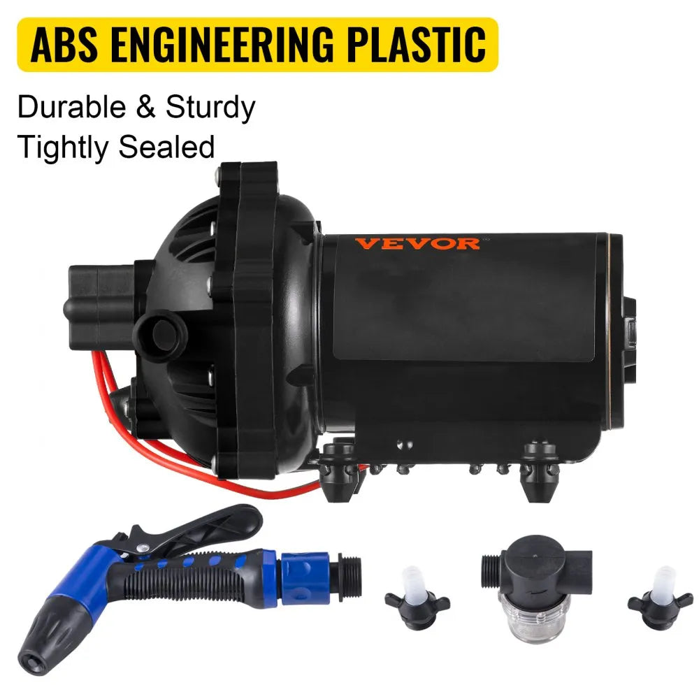 010940578135 - Self-Priming 12V Washdown Pump with 25ft Hose & Filter
