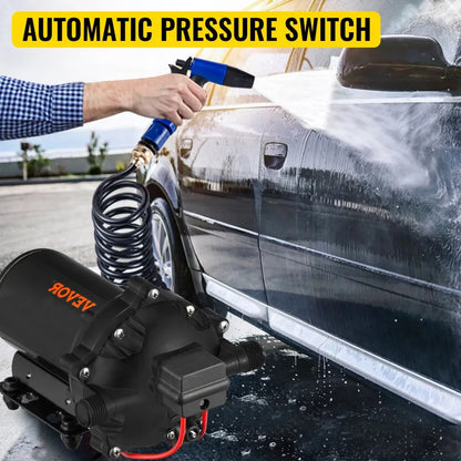 010940578135 - Self-Priming 12V Washdown Pump with 25ft Hose & Filter
