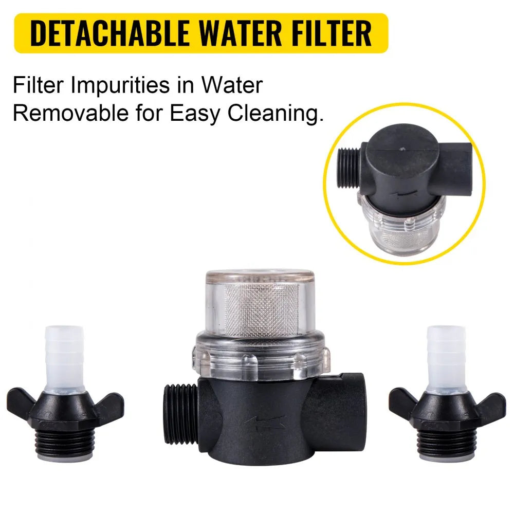 010940578135 - Self-Priming 12V Washdown Pump with 25ft Hose & Filter