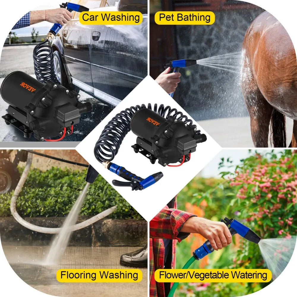 010940578135 - Self-Priming 12V Washdown Pump with 25ft Hose & Filter