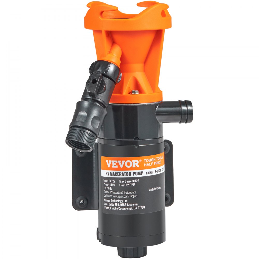 NMMP12-G120-12-1 - VEVOR 12V Portable RV Waste Pump, 10 ft Hose, 12 GPM