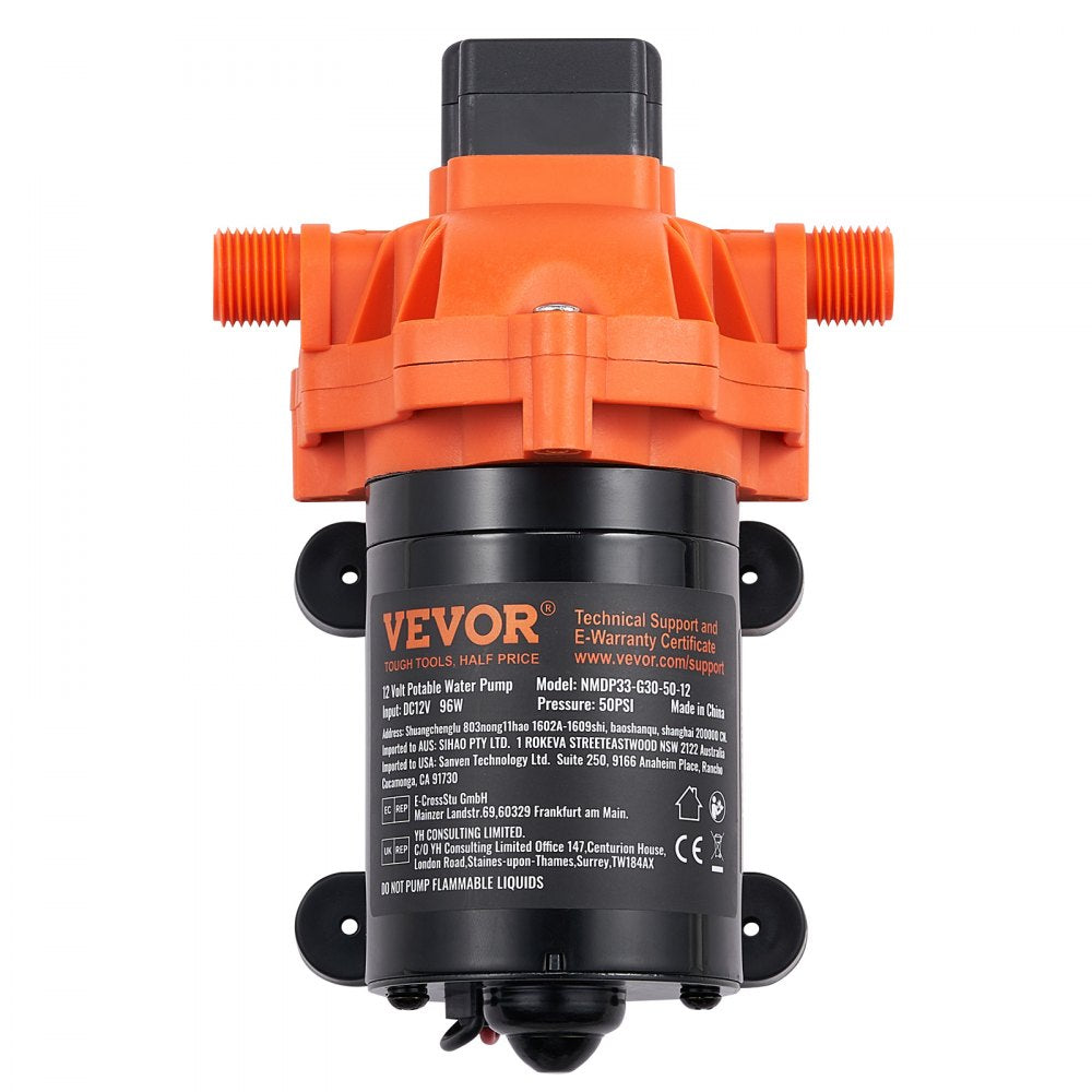 NMDP33-G30-50-12 - 12V Water Pump, 3GPM, Adjustable 40-100 PSI Pressure