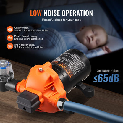 NMDP33-G35-50-12 - 12V Diaphragm Pump, 3.5 GPM, 50 PSI Pressure Control
