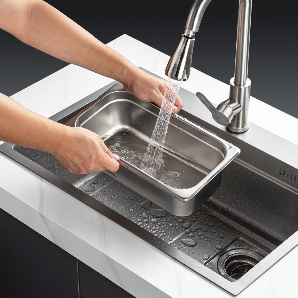 UCT8134-6 - Durable 1/3 Size Stainless Steel Hotel Pans with Anti-Jam Design