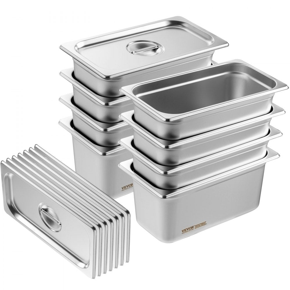 UCT8136L-8 - 1/3 Size Stainless Steel Hotel Pans with Lids, 6-Inch Depth